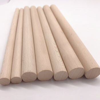进口榉木圆木棒实木棍条模型木料挂衣杆小木棒圆木棍瑜珈木头木条直径