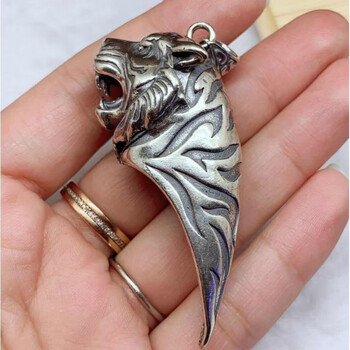 岚诗妮薇牙尖套银狗牙套大号霸气大牙齿狗牙套包银牙套防裂保护套吊坠