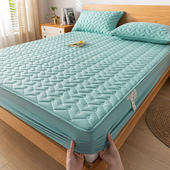 mujia无印良品a类防水隔尿床笠夹棉加厚席梦思床垫保护套防尘床罩子