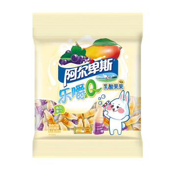 阿尔卑斯新品乐嚼q橡皮糖毛毛虫造型软糖50g袋休闲零食乐嚼q乳酸果果