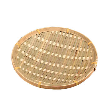 创意薯条竹盘子炸鸡小吃点心碟烧烤火锅鸭肠架竹编制品水果盘托盘 全