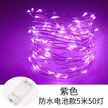 铜丝铜线灯串灯小灯泡少女心led星星diy装饰迷你彩灯萤火虫网红灯防水电池款紫色5米50灯 图片价格品牌报价 京东