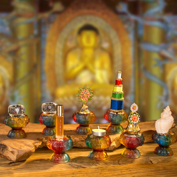 佛前密宗八供养组合套装八吉祥供杯佛教八贡品藏传佛具八供品摆件