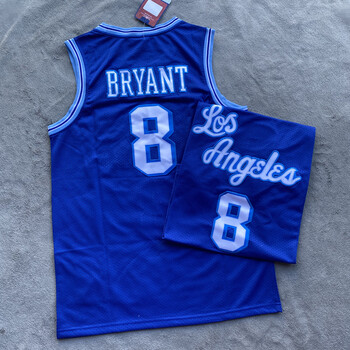 球衣24号8号刺绣热压湖人队篮球服名人堂复古休闲运动背心潮金标科比8