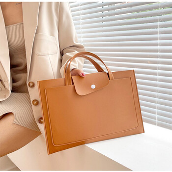 奢顿电脑公文包女士手提商务资料a4文件袋2021新款式时尚14英寸笔记本