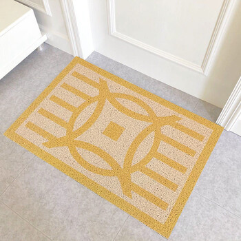 黄色风水地毯黄色入户门开运金色丝圈进门中式五行大门口门厅门外2022