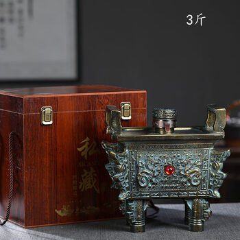 nsyca空酒瓶仿青铜陶瓷酒瓶复古密封酒壶3斤5斤礼盒浮雕鼎酒坛子酒罐