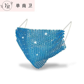 红同带钻口罩钻石口罩女满钻网红抖音同款口罩高颜值个性镶钻网格面罩