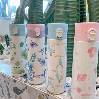 杯可爱学生女士便携轻巧创意不锈钢水杯350 浅绿色【图片 价格 品牌