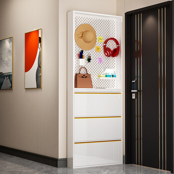 猫泊鞋柜翻斗置物架一体家用门口屏风柜进门玄关柜轻奢客厅隔断15cm