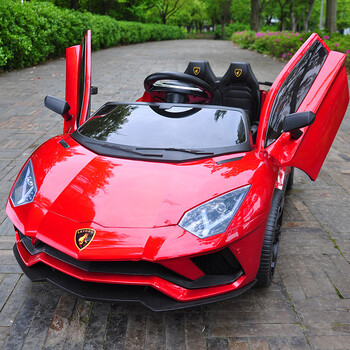 儿童电动车跑车可做两宝婴儿童电动车四轮遥控汽车小孩兰博基尼童车
