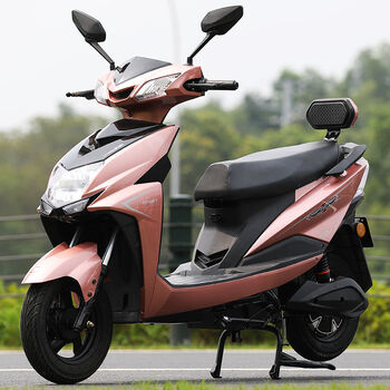 新国标 电动车72v电瓶车男女双人二轮车高配越野电动摩托车 玫瑰金
