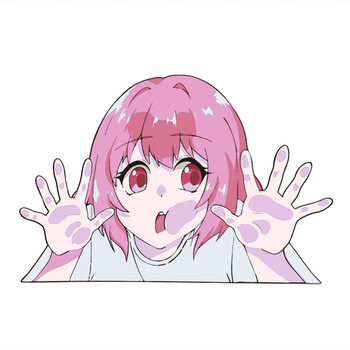 粉色噪音pinknoise"pnsg"jdm汽车logo二次元潮流动漫粉色贴纸 思晴贴