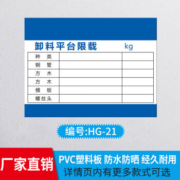 合格牌标志建筑材料标识牌工地施工现场警告警示牌文明 卸料平台限载