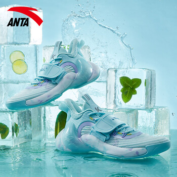 安踏水花3代篮球鞋男鞋2代球鞋汤普森运动鞋男官网旗舰 冰川蓝-水花三