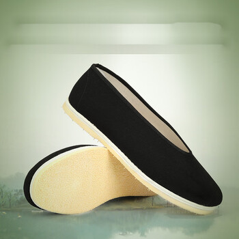 dxyibaa老北京圆口布鞋男一脚蹬懒人鞋牛筋底耐磨老头鞋黑色软底老