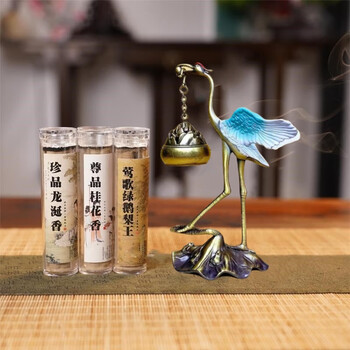 婕茵桐瑞鹤展翅香炉 莺歌绿鹅梨王 珍品龙涎香 尊品桂花香盘香 展翅