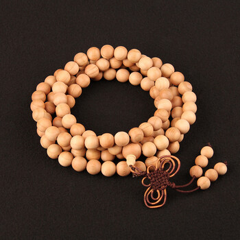 尊玉匠 桃木手串桃木手链桃木珠佛珠念珠108颗长项链毛衣链多圈 e1款