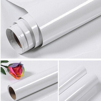 加厚烤漆柜子家具翻新贴纸橱柜衣柜贴纸色墙贴防水墙纸自粘纯白色珠光