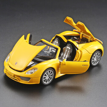 盒装132保时婕敞篷跑车合金车模灯光音效回力儿童玩具607时捷敞篷盒装