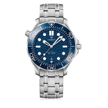沃度(vodoy)宙斯系列手表男机械表瑞士手表腕表 蓝盘