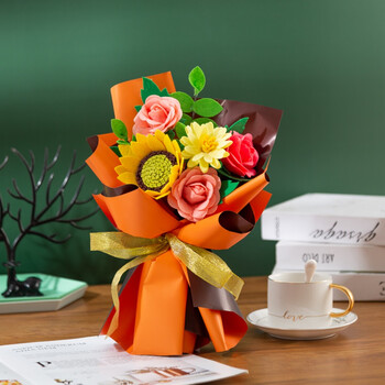 三八妇女节手工礼物diy花束制作材料包不织布免剪立体玫瑰送女王