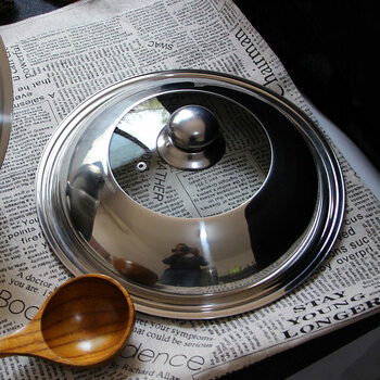 cm铁锅炒菜锅盖弧形加高蒸菜用 钢珠可视盖外径30内径28cm