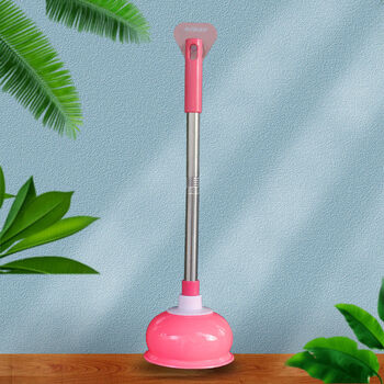 马桶疏通器 95%买家选择(下水口小于13厘米) (皮碗直径14厘米)粉色