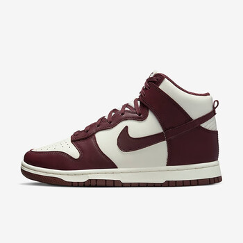 耐克 nike女鞋dunk high burgundy crush酒红色 高帮休闲板鞋 dd1869