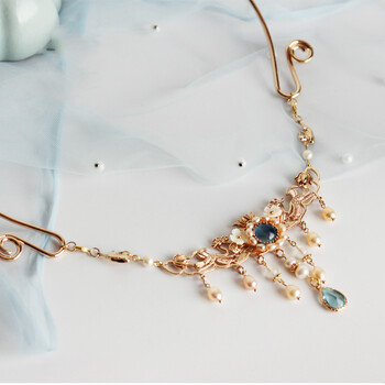 【碧海潮生】璎珞圈古风手工古代蓝色明制项圈手工汉服配饰 【碧海潮