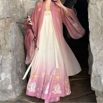 优沐晨汉服成人女夏季仙气飘飘汉风唐制齐胸襦裙对襟一片式 上衣 裙子