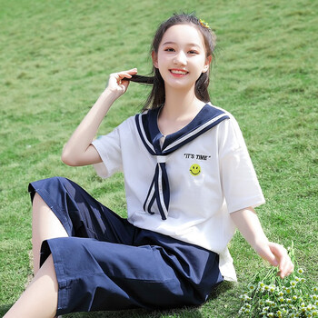 xipr初中水手服t恤海军领学院风上衣甜美少女jk日系中学生夏装高中生