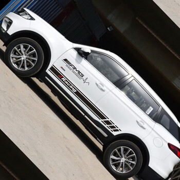 博越pro车身拉花哈弗h6酷派coupe改装专用个性彩条腰线贴纸车贴款式9