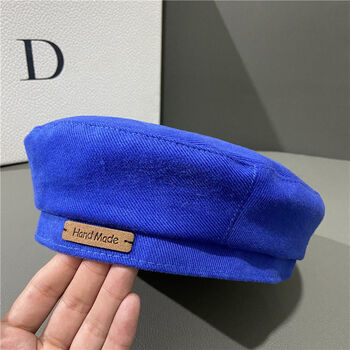 新品克莱因蓝帽子网红蓝色贝雷帽女春秋薄款潮牌时尚艺术生青年画家帽