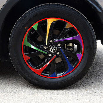 谷咖适用于奕泽izoa轮毂贴纸电镀碳纤维纹17寸轮胎圈保护贴膜电镀拼色