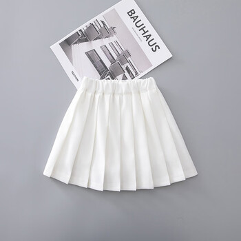 女童百褶裙2022夏季新款套装儿童学院风白色半身短裙大童女孩裙子