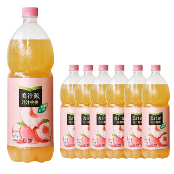 可口可乐美汁源汁汁桃桃125l*6瓶果汁果味饮料桃汁饮品