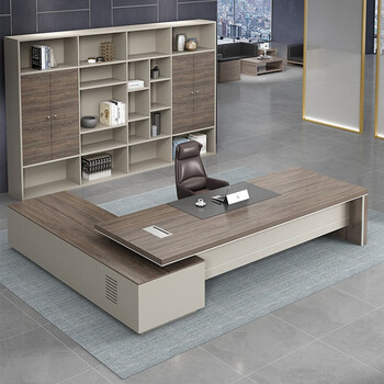 美轩戈办公桌老板桌简约现代大班台总裁桌经理桌办公室轻奢办公桌椅