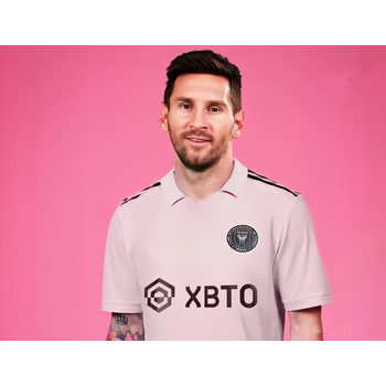 轶恬梅西迈阿密球衣messi球服梅老板新队服粉黑色大联盟粉色 粉色 上