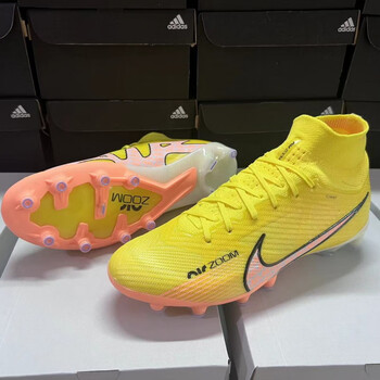 李宁小李子刺客15足球鞋:zoom高端a·g短丁c·r7配色男子足球鞋 黄色