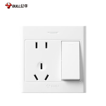 公牛 充电桩配件明装g09系列 10a一开双控五孔带开关插座 85型