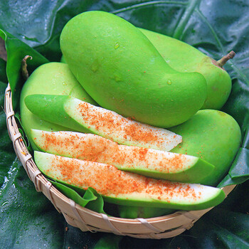 新鲜酸脆生吃芒果水果9斤海南应季酸野腌芒果生青芒果整箱5斤实惠装