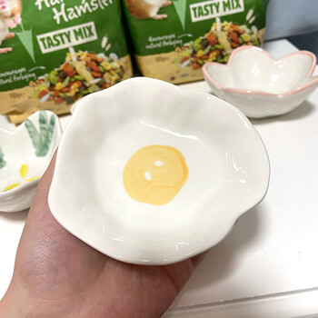 仓鼠的饭碗仓鼠用品陶瓷刺猬碗防翻喂食器食盒蜜袋鼯松鼠饭碗食盘金丝