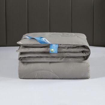桑蚕丝被子春秋季加厚保暖子母被单双人夏凉被空调被芯 压花灰色