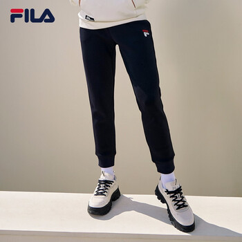 fila斐乐官方女裤针织长裤冬春运动裤长裤束脚休闲裤传奇蓝nv18078a