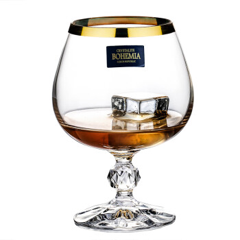 高斯（Glass）捷克高级进口水晶高脚杯设计感欧式风轻奢风白兰地酒杯洋酒杯 22K250ml(单只) 250ml