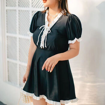 凌纤麦大码泳衣女200斤胖妹妹显瘦性感泳衣女大码胖mm显瘦分体裙式