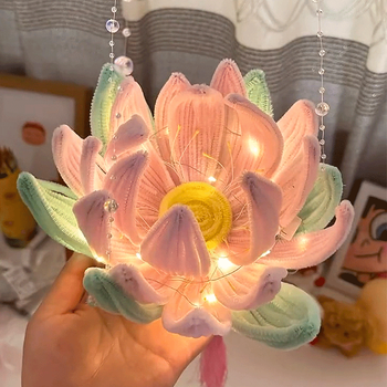 帕提拉荷花灯扭扭棒中式手提diy材料包中秋节日莲花灯送闺蜜朋友礼物