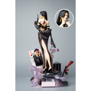 海贼王女帝手办gk汉库克蛇姬二次元皮衣雕像礼物场景超大周边橙色