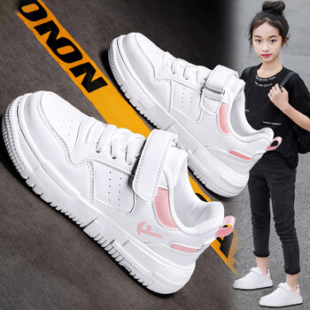 季回力休女童鞋夏季新款儿童皮面软底运动鞋女孩休闲小白鞋中大童透气